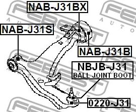 Febest 0220-J31 - Giunto di supporto / guida www.autoricambit.com