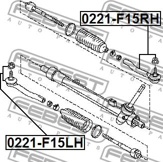 Febest 0221-F15LH - Testa barra d'accoppiamento www.autoricambit.com