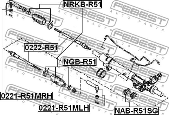 Febest 0221-R51MLH - Testa barra d'accoppiamento www.autoricambit.com