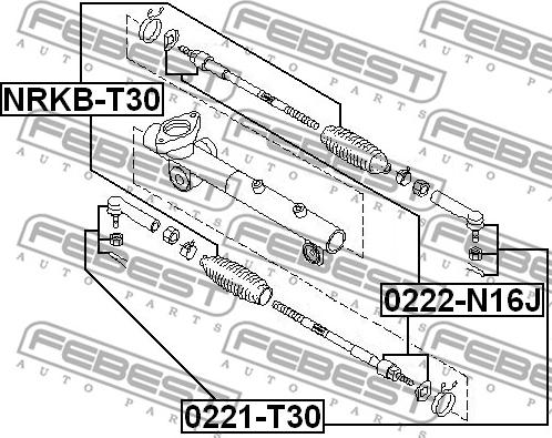 Febest NRKB-T30 - Soffietto, Sterzo www.autoricambit.com