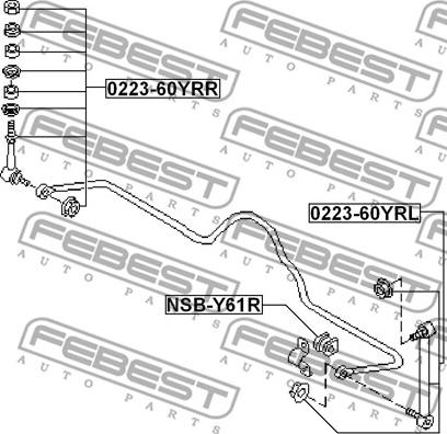 Febest 0223-60YRL - Asta/Puntone, Stabilizzatore www.autoricambit.com