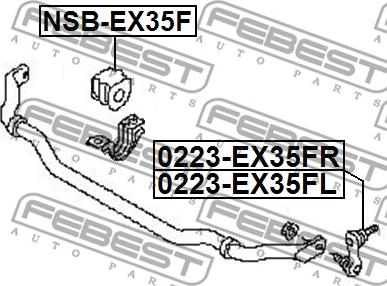 Febest 0223-EX35FL - Asta/Puntone, Stabilizzatore www.autoricambit.com