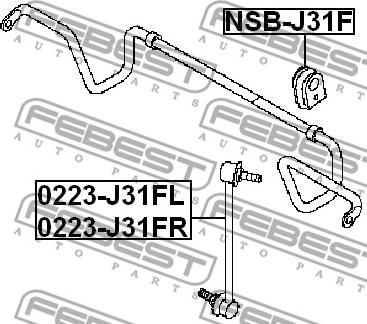 Febest 0223-J31FL - Asta/Puntone, Stabilizzatore www.autoricambit.com