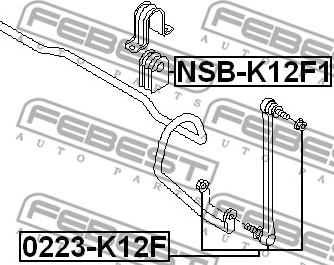 Febest 0223-K12F - Asta/Puntone, Stabilizzatore www.autoricambit.com