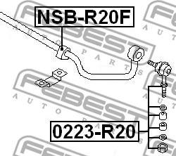 Febest 0223-R20 - Asta/Puntone, Stabilizzatore www.autoricambit.com