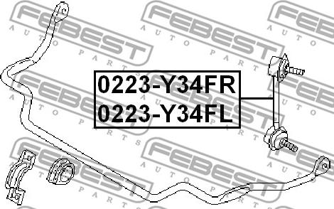 Febest 0223-Y34FL - Asta/Puntone, Stabilizzatore www.autoricambit.com