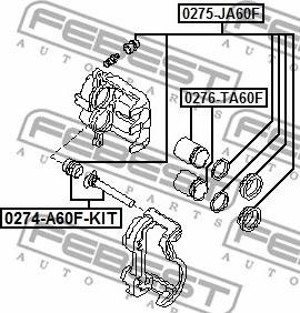 Febest 0275-JA60F - Kit riparazione, Pinza freno www.autoricambit.com