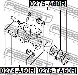 Febest 0275-A60R - Kit riparazione, Pinza freno www.autoricambit.com