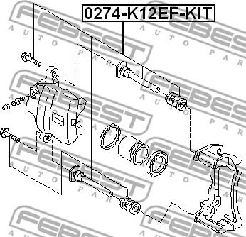 Febest 0274-K12EF-KIT - Perno di guida, Pinza freno www.autoricambit.com