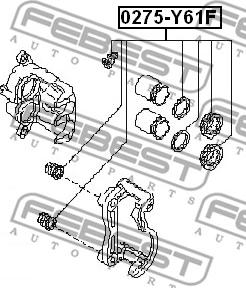 Febest 0275-Y61F - Kit riparazione, Pinza freno www.autoricambit.com