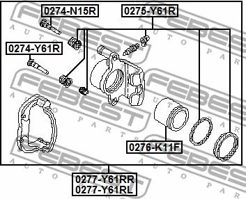 Febest 0277-Y61RL - Pinza freno www.autoricambit.com