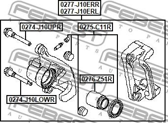 Febest 0277-J10ERR - Pinza freno www.autoricambit.com