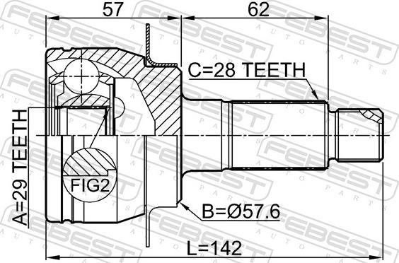 Febest 0710-VITLY - Kit giunti, Semiasse www.autoricambit.com