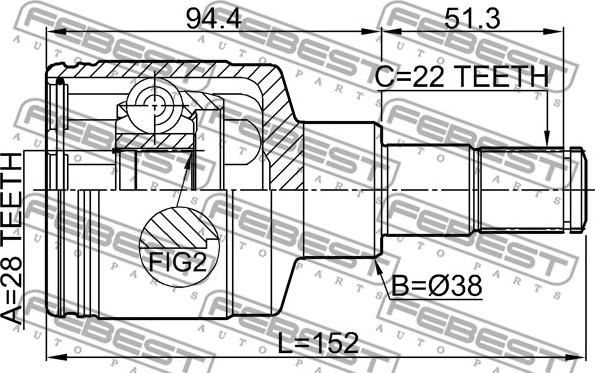 Febest 0711-RM415LH - Kit giunti, Semiasse www.autoricambit.com