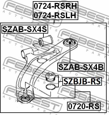 Febest SZBJB-RS - Kit riparazione, Giunto di supporto / guida www.autoricambit.com