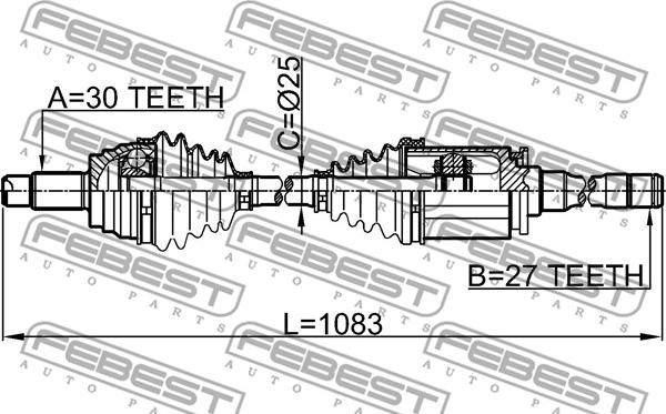 Febest 1914-E70RH - Albero motore/Semiasse www.autoricambit.com