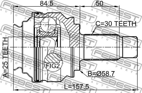 Febest 1910-E90R - Kit giunti, Semiasse www.autoricambit.com