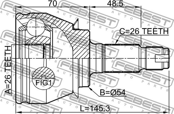 Febest 1910-R58 - Kit giunti, Semiasse www.autoricambit.com