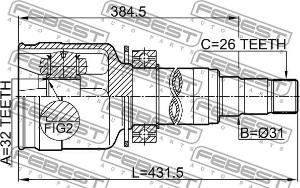 Febest 1911-R58RH - Kit giunti, Semiasse www.autoricambit.com