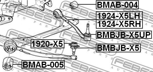 Febest BMBJB-X5UP - Kit riparazione, Giunto di supporto / guida www.autoricambit.com