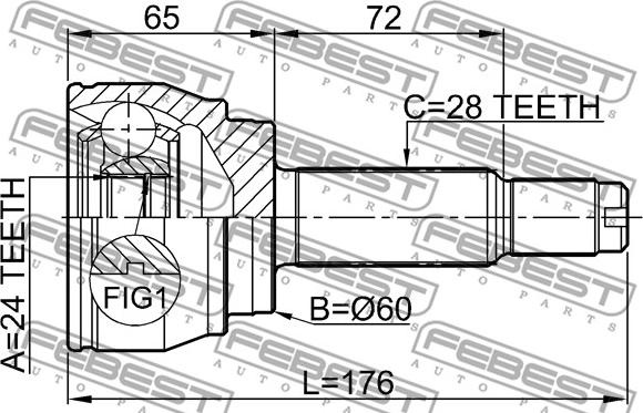 Febest 1410-REXIIAWD - Kit giunti, Semiasse www.autoricambit.com