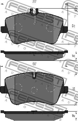 Febest 1601-203F - Kit pastiglie freno, Freno a disco www.autoricambit.com