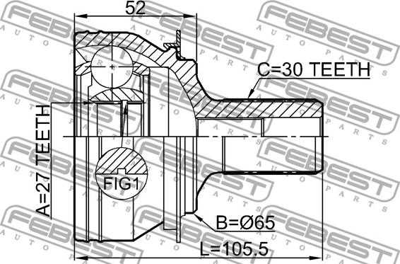 Febest 1610-246 - Kit giunti, Semiasse www.autoricambit.com