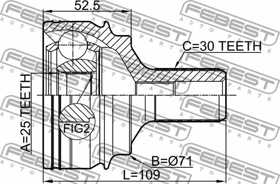 Febest 1610-221 - Kit giunti, Semiasse www.autoricambit.com