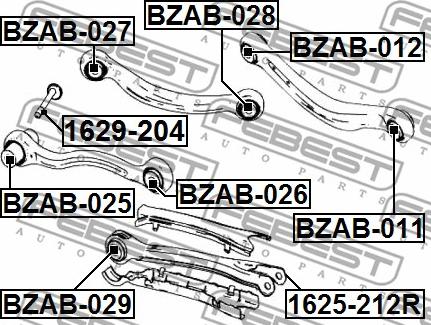 Febest BZAB-029 - Silent Block, Supporto Braccio Oscillante www.autoricambit.com