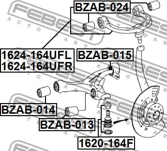 Febest BZAB-014 - Silent Block, Supporto Braccio Oscillante www.autoricambit.com