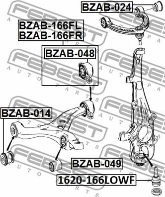 Febest BZAB-049 - Silent Block, Supporto Braccio Oscillante www.autoricambit.com