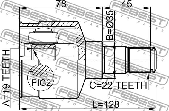 Febest 1011-AV - Kit giunti, Semiasse www.autoricambit.com