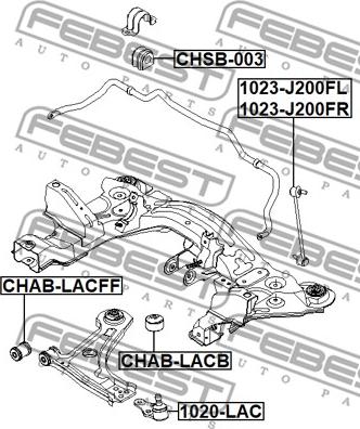 Febest 1023-J200FL - Asta/Puntone, Stabilizzatore www.autoricambit.com