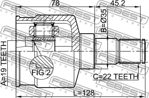 Febest 1111-SPA - Kit giunti, Semiasse www.autoricambit.com