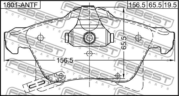 Febest 1801-ASHF - Kit pastiglie freno, Freno a disco www.autoricambit.com