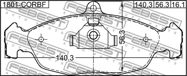 Febest 1801-CORBF - Kit pastiglie freno, Freno a disco www.autoricambit.com