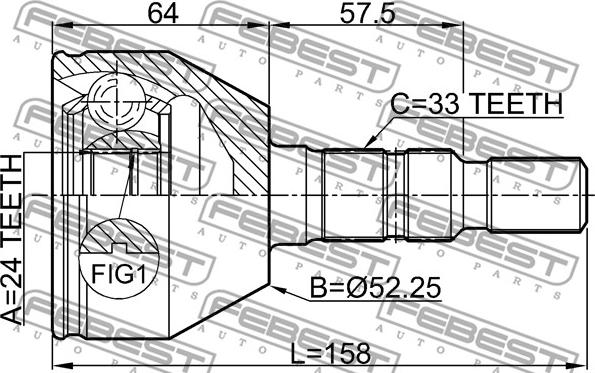 Febest 1810-Z18 - Kit giunti, Semiasse www.autoricambit.com