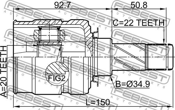 Febest 1811-A12 - Kit giunti, Semiasse www.autoricambit.com