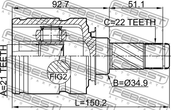 Febest 1811-Z12 - Kit giunti, Semiasse www.autoricambit.com