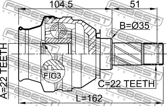 Febest 1811-ZAF - Kit giunti, Semiasse www.autoricambit.com