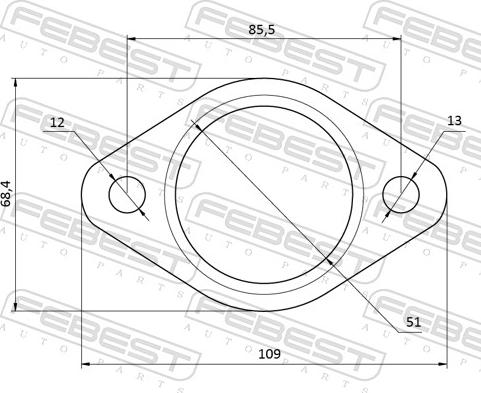 Febest 12492-001 - Guarnizione, Tubo gas scarico www.autoricambit.com