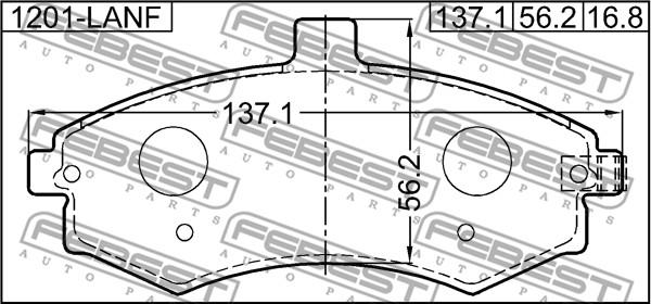 Febest 1201-LANF - Kit pastiglie freno, Freno a disco www.autoricambit.com