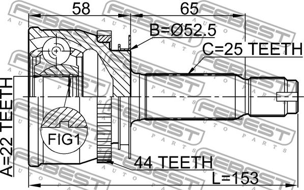 Febest 1210-012A44 - Kit giunti, Semiasse www.autoricambit.com