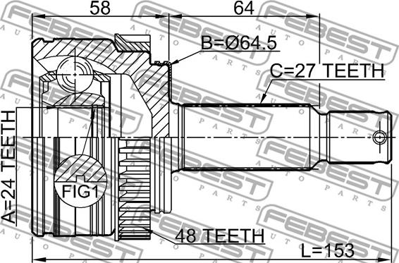 Febest 1210-IX35A48 - Kit giunti, Semiasse www.autoricambit.com