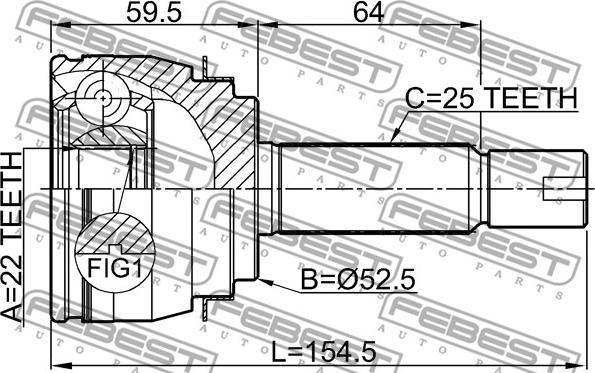 Febest 1210-SOL2WD - Kit giunti, Semiasse www.autoricambit.com