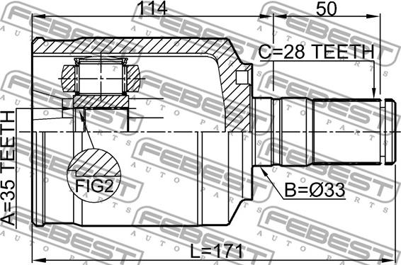 Febest 1211-CMATLH - Kit giunti, Semiasse www.autoricambit.com