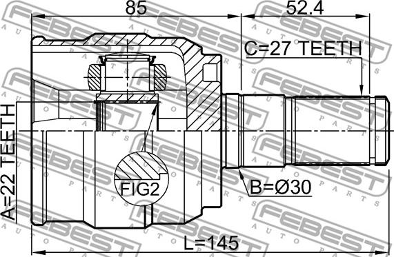 Febest 1211-I30ATLH - Kit giunti, Semiasse www.autoricambit.com