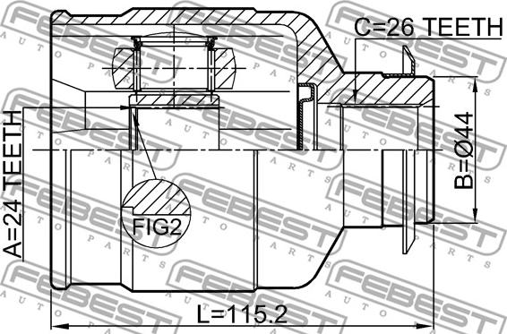 Febest 1211-IX354WDRH - Kit giunti, Semiasse www.autoricambit.com