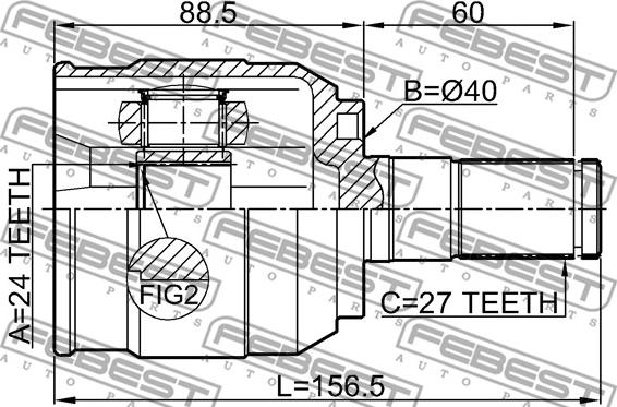 Febest 1211-IX352WDRH - Kit giunti, Semiasse www.autoricambit.com