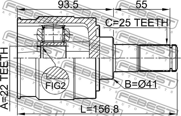 Febest 1211-RIOMT - Kit giunti, Semiasse www.autoricambit.com